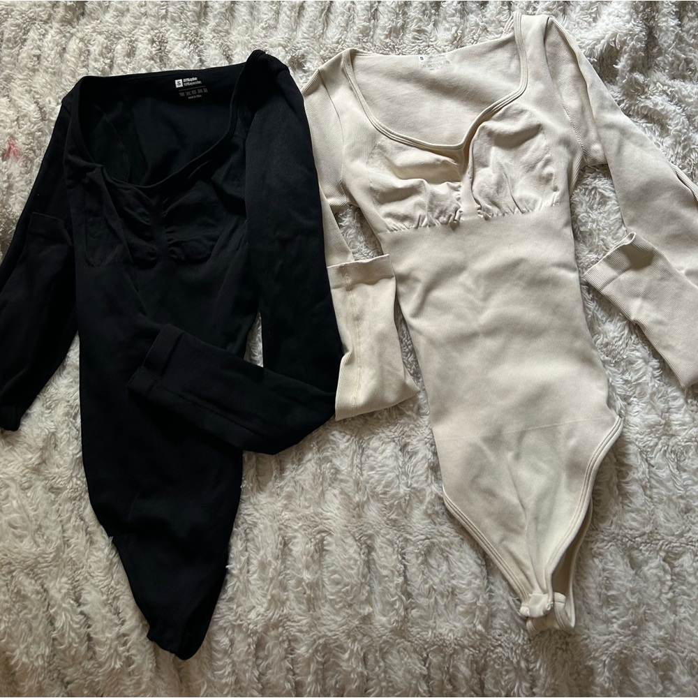 Amazon Essentials Black and Cream Shapewear Bodysuits